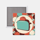 Aimant carré de grille-pain rétro (Recto/Verso)