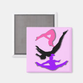 Aimant carré de la gymnase Trampoline (Recto/Verso)