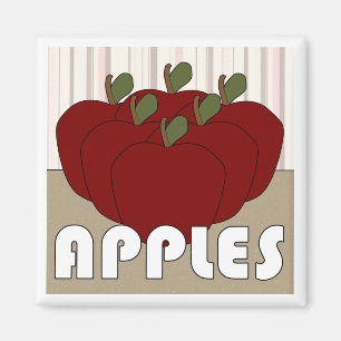 Aimant carré de la série 3 de pommes