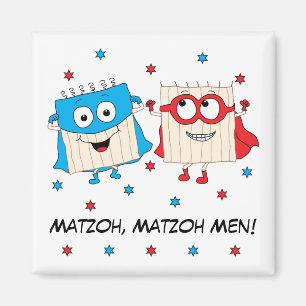 Aimant Carré de l'aimant de la Pâque "Matzoh Men"