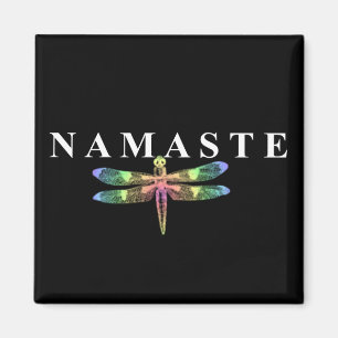 Aimant Carré de libellule de Namaste (arrière - plan