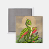 Aimant carré de pastèque Dragon (Recto/Verso)
