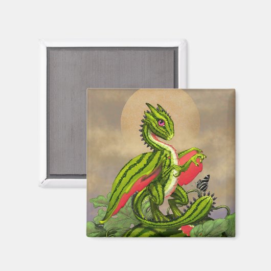 Aimant carré de pastèque Dragon (Recto/Verso)