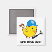 Aimant Carré de poussins de Rocher Sale (Recto/Verso)