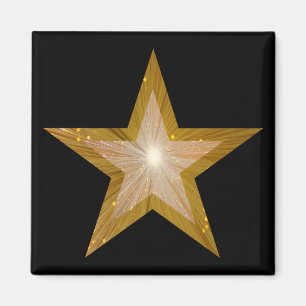 Aimant Carré de réfrigérateur Gold Star noir