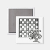 Aimant Carré de stratégie d'échecs (Recto/Verso)