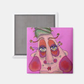 Aimant Carré de visage lunaire (Recto/Verso)