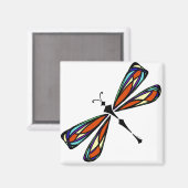 Aimant Carré dragonfly en verre tendu (Recto/Verso)