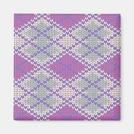 AIMANT CARRÉ EN MAILLE ARGYLE LILAS (Devant)