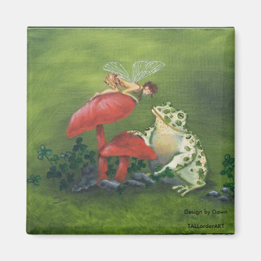 Aimant carré "Fairy and Frog" (Devant)
