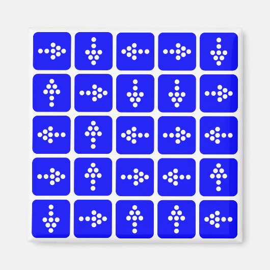 Aimant CARRÉ Flèche LED bleu (Devant)