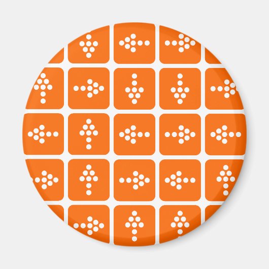 Aimant CARRÉ Flèche LED orange (Devant)