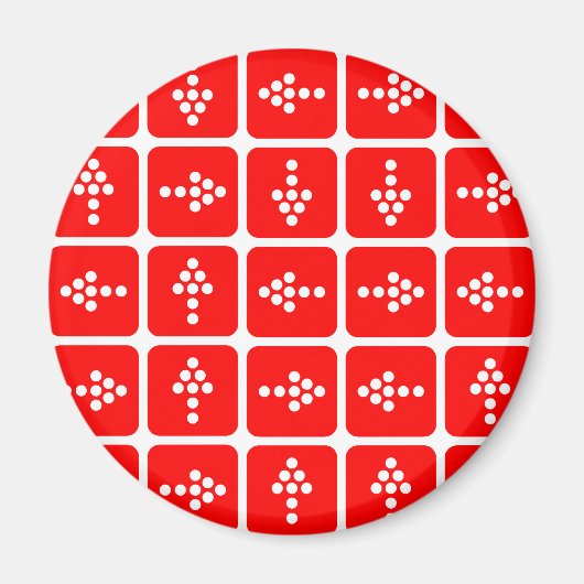 Aimant CARRÉ Flèche LED rouge (Devant)