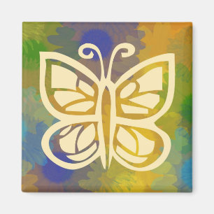 Aimant Carré floral d'aimant de papillon