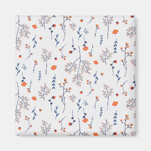 Aimant Carré floral Motif de printemps