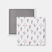 Aimant Carré floral Motif de printemps (Recto/Verso)