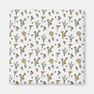 Aimant Carré floral Motif de printemps