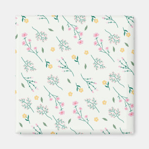 Aimant Carré floral Motif de printemps