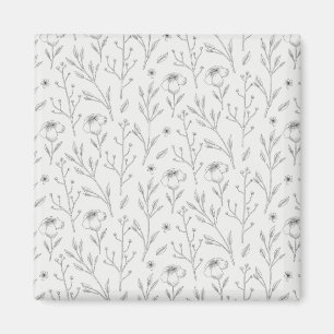 Aimant Carré floral Motif de printemps