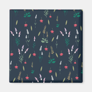 Aimant Carré floral Motif de printemps