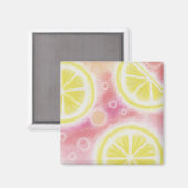 Aimant Carré frigidaire citron rose (Recto/Verso)