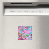 Aimant Carré frigo Cupcakes rose (In Situ (Lave-vaisselle))