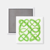 Aimant carré GREEN CELTIC KNOT (Recto/Verso)