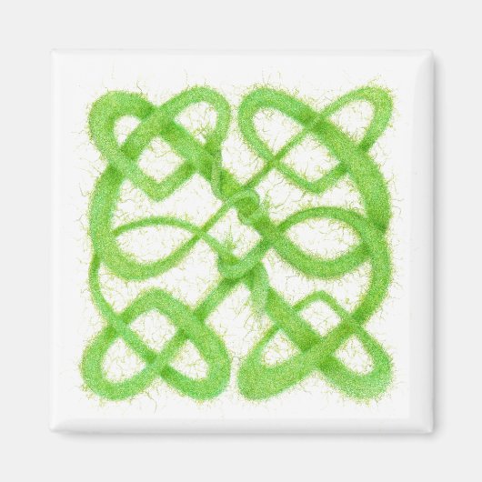 Aimant carré GREEN CELTIC KNOT (Devant)