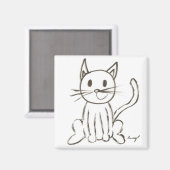 Aimant Carré Kitty Peint (Recto/Verso)