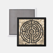 Aimant carré LABYRINTH V - Noir (Recto/Verso)