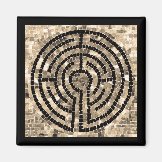 Aimant carré LABYRINTH V - Noir (Devant)