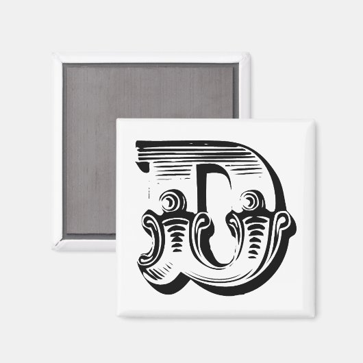 Aimant carré lettre D (Recto/Verso)