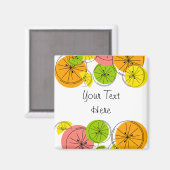 Aimant Carré magnétique Citrus (Recto/Verso)