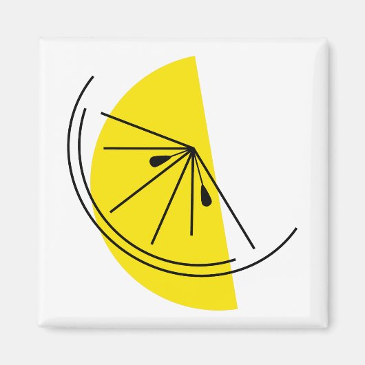 Aimant Carré magnétique Citrus Lemon (Devant)