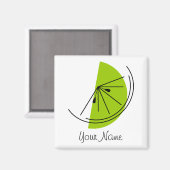 Aimant Carré magnétique Citrus Lime Name (Recto/Verso)
