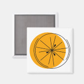 Aimant Carré magnétique Citrus Orange (Recto/Verso)