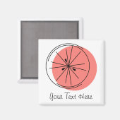 Aimant Carré magnétique Citrus Pink (Recto/Verso)
