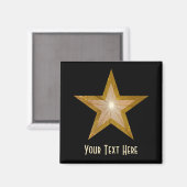 Aimant Carré magnétique Gold Star 'Your Text' (Recto/Verso)