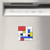 Aimant Carré Mondrian Lines 2 pouces (In Situ (Lave-vaisselle))