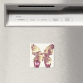 Aimant carré Papillon Rose (In Situ (Lave-vaisselle))