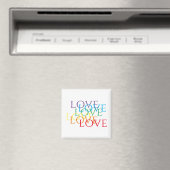 Aimant carré RAINBOW LOVE (In Situ (Lave-vaisselle))