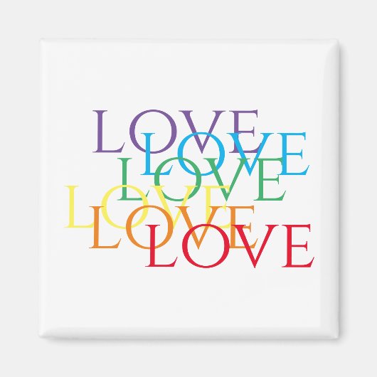 Aimant carré RAINBOW LOVE (Devant)