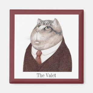 Aimant CARRÉ VALET CAT magnétique + texte
