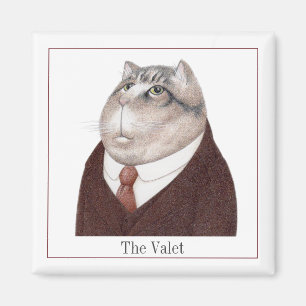Aimant CARRÉ VALET CAT magnétique + Texte II