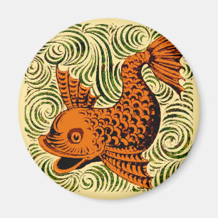 Aimant Carreau Antique Poisson Art Ancien Art De Morgan