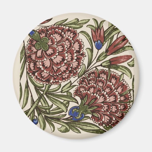 Aimant Carreau de fleur d'œillet Art antique rustique De (Devant)