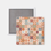 Aimant Carreau marocain orange (Recto/Verso)