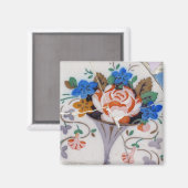 Aimant Carreaux de fleurs (Recto/Verso)