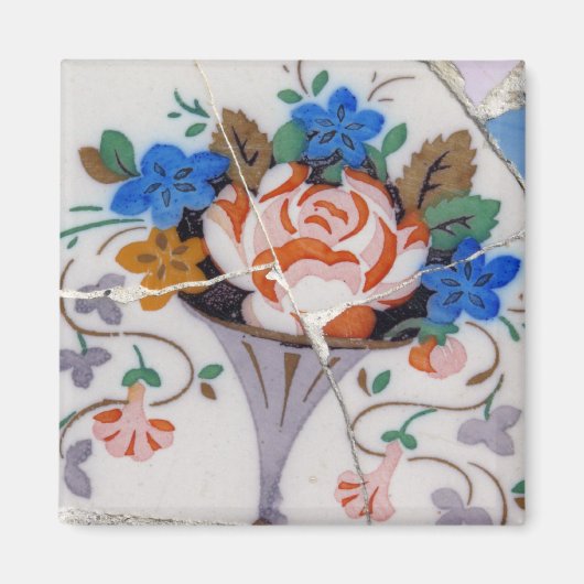 Aimant Carreaux de fleurs (Devant)