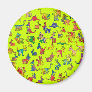 Aimant Carreaux de Motif Animaux Abstraits